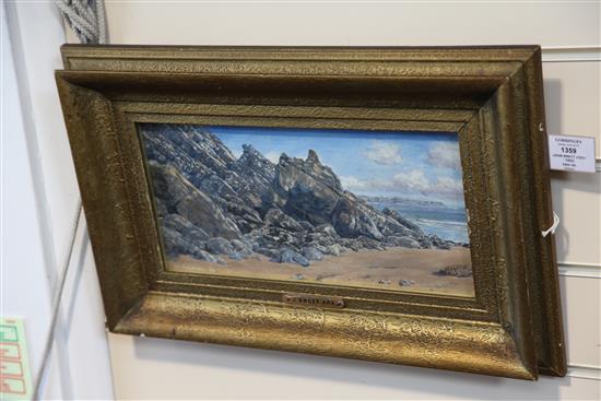 John Brett (1831-1902) Coastal view, 6.5 x 13.5in.